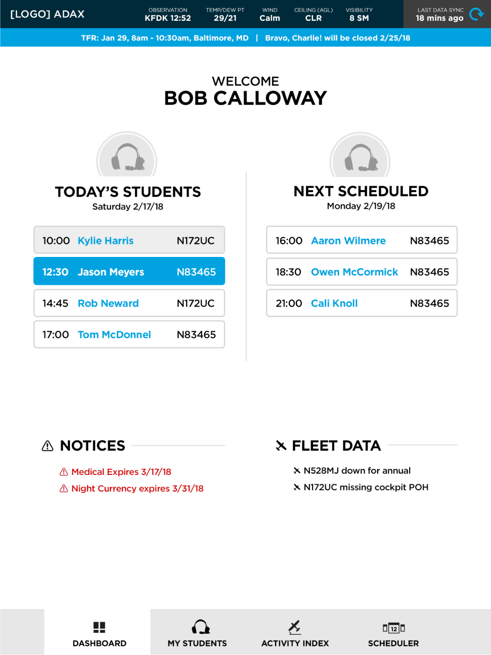 CFI app Task list